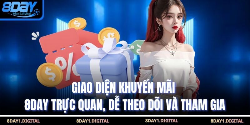 Giao diện khuyến mãi 8Day trực quan, dễ theo dõi và tham gia